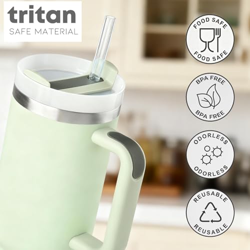 10 Pack Reusable Clear Straws - 10.8" Long for Stanley 30 oz Tumbler & More - Clear-30 oz
