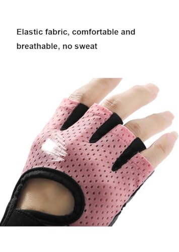 Women's Pink Workout Gloves - Breathable Fingerless Gym Gloves