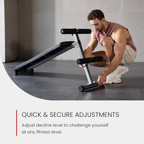 Adjustable Sit Up Ab Bench & Decline Weight Bench - Black