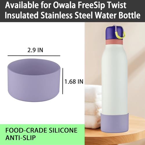 Silicone Boot Sleeve for Owala FreeSip Twist Water Bottle - Purple