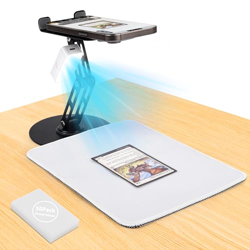 MTG & TCG Card Scanner Stand with Magnetic LED Light – Foldable Phone Holder for Quick Scanning