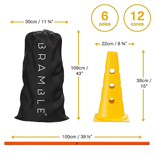 Adjustable Speed Agility Training Hurdles Set - 12 Cones & 6 Poles