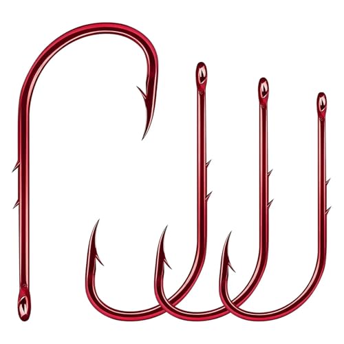 Baitholder Hooks - 100 Pcs Fishing Hooks #10 Red