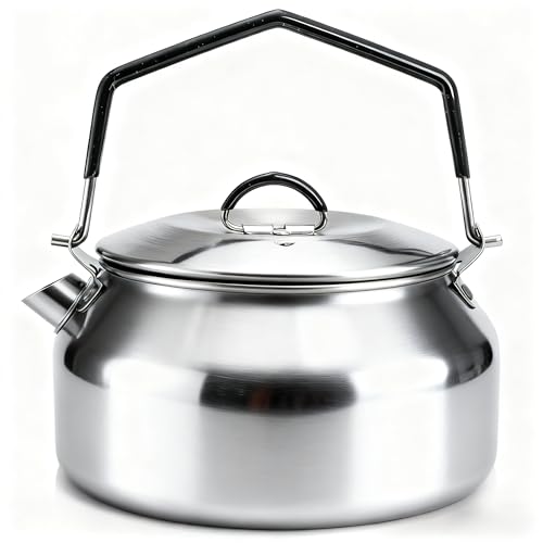 YIMITEE 1L Stainless Steel Camping Kettle Portable Outdoor Cookware for Hiking & Travel