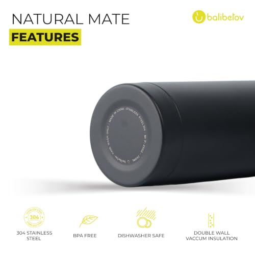 BALIBETOV Yerba Mate Set with Gourd & 25 oz Flask – Full Black