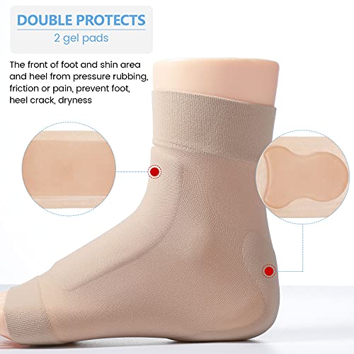 Nuanchu Ice Skating Socks with Gel Pads - Unisex Lace Bite Support, 2 Pairs