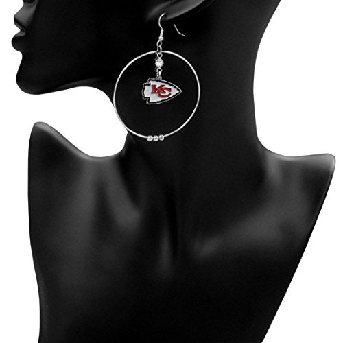 Kansas City Chiefs 2-Inch Hoop Earrings with Team Charm