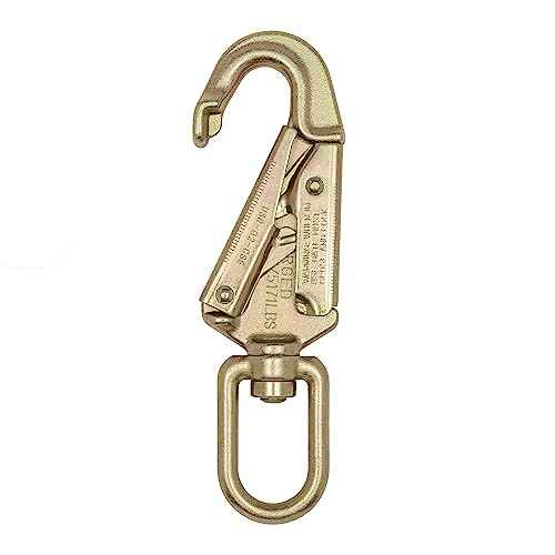 23 kN Forged Steel Safety Snap Hook with Double-Action Gate - Fall Protection Hook Swivel - Work Safety Equipment - Snaphook for Climbing