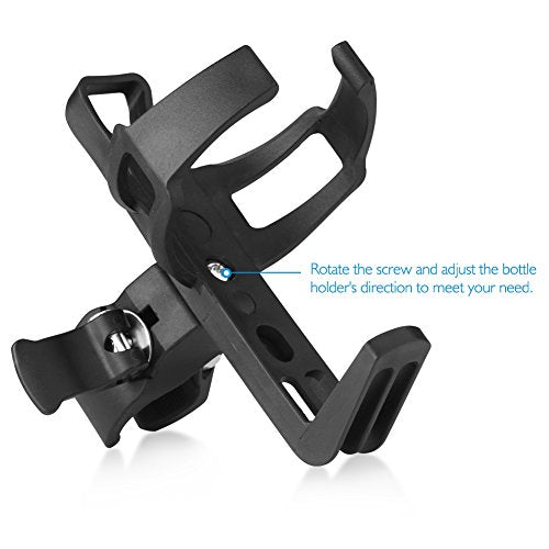 Bike Water Bottle Holder - 2 Pack, No Screws, Rotatable - Black