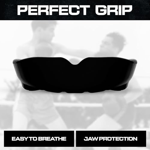 Kids Sports Mouth Guard with Case - BPA Free, Black