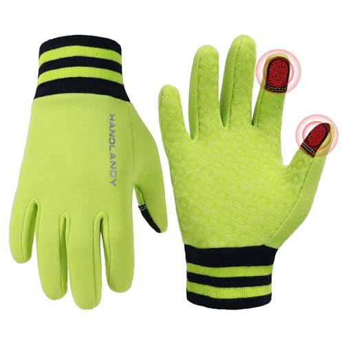 Kids Horse Riding Gloves with Silicone Grip - Green, Medium