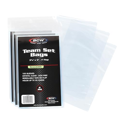 Resealable Trading Card Team Bags - 400 Count, Holds 35 Cards