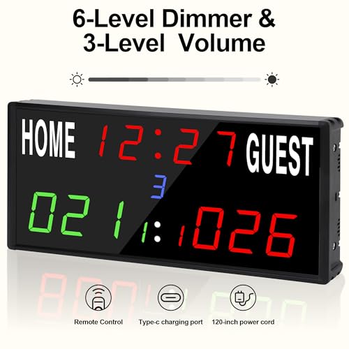 Digital Scoreboard with Timer & Remote - Medium Size