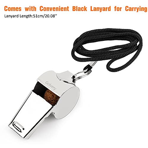 Stainless Steel Sports Whistle with Lanyard - Loud Referee Coach Whistle