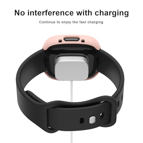 Full Protection Case for Fitbit Sense 2 & Versa 4 - 4-Pack (Transparent, Starlight, Pink, Rose Gold)