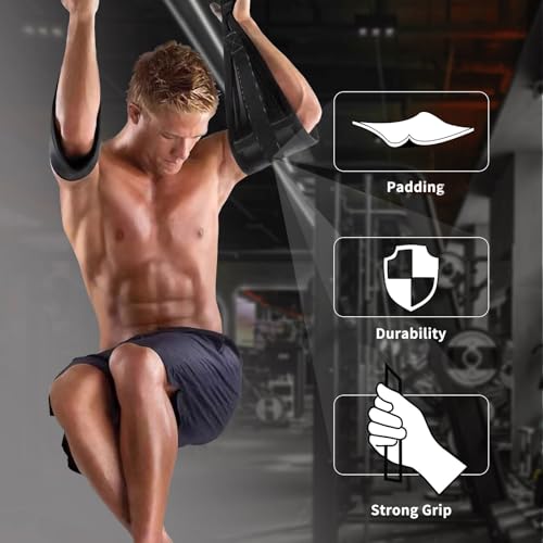 Hanging Ab Straps for Pull Up Bar - Black Gym Ab Sling Straps