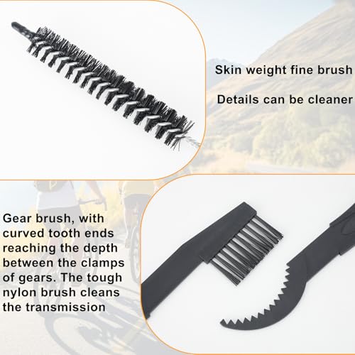 Bike Chain Cleaner Kit - 6-Piece Maintenance Tools for MTB & Motorcycle
