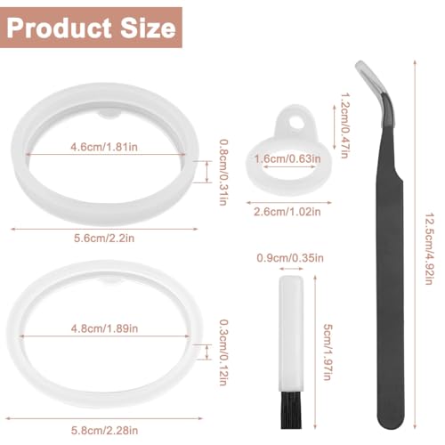Silicone Water Bottle Gasket Replacement Set with Cleaning Brush & Tweezers