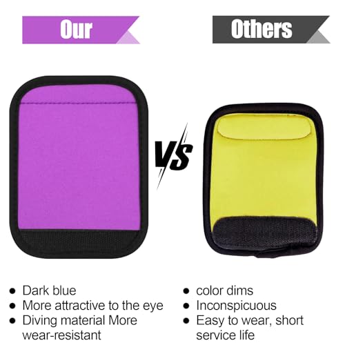 Luggage Handle Wraps - 6 Pack Soft Neoprene - Purple