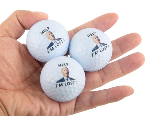 Funny Golf Balls - 3 Pack Novelty Joe Biden Design Gifts