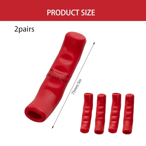 Silicone Bicycle Brake Lever Grip Covers - Universal Non-Slip Sleeves, Red