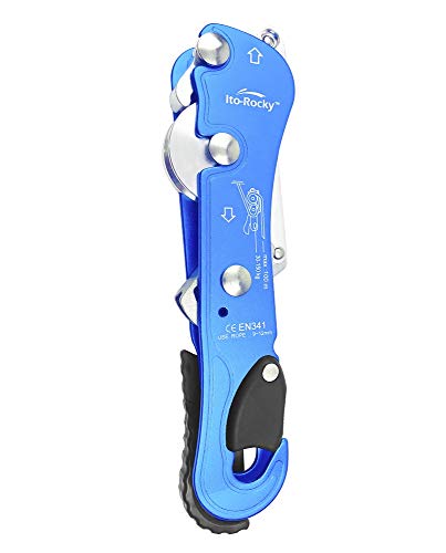 Blue Self-Braking Descender for Climbing & Rescue - CE Certified