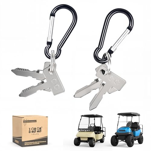 4 Pack Golf Cart Keys Replacement for Club Car DS & Precedent - D-Shaped Keychain