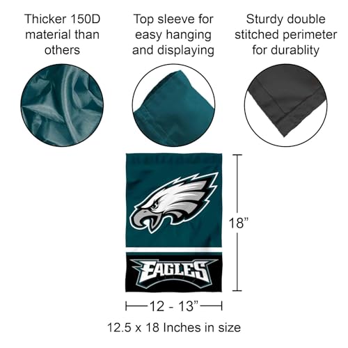 Double Sided Philadelphia Eagles Garden Flag - 12.5'' x 18''
