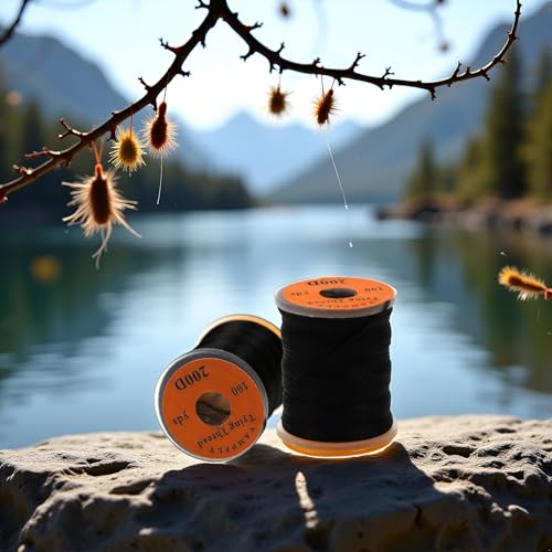 Fluorescent Fly Tying Thread - Premium 200D, 100 Yards for Salmon & Bass