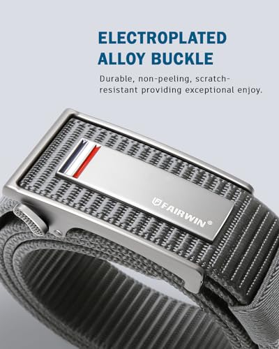 Adjustable Nylon Golf Belt for Men - Grey, Size M (37"-43")