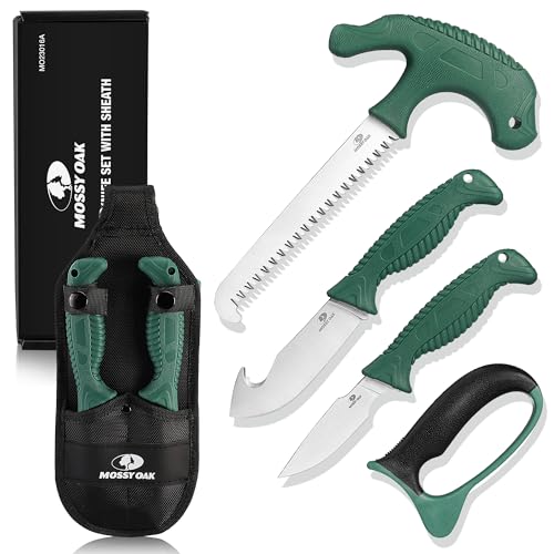 Green Mossy Oak Field Dressing Kit 4PCS Hunting Knife Set with Sheath