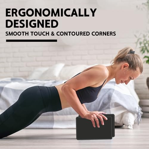 Yoga Block - Non-Slip EVA Foam for Stability & Flexibility - Black