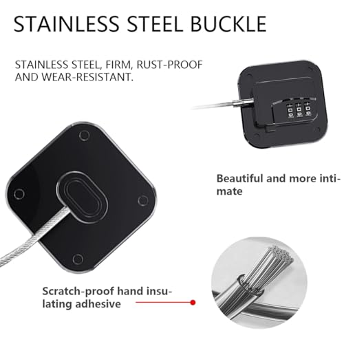 Refrigerator Lock (4 Pack), Heavy Duty Combination Fridge Lock, for Fridge, Cabinets, Window, Drawers and Child Safety Cabinet Lock, Strong Non-Marking Adhesive No Drilling (Black)