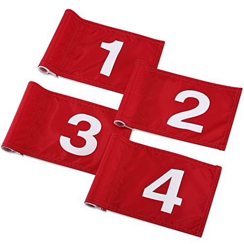 TOBWOLF 4 Pack Golf Practice Flags Waterproof Nylon Targets for Putting Green
