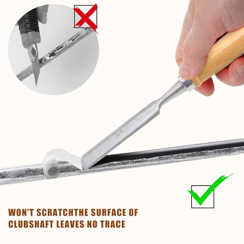 Natural Wood Golf Grip Tape Remover Tool Kit for Regripping Steel & Graphite Shafts