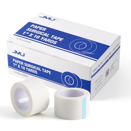 Medical Tape - 12 Rolls, 1" x 10 Yards, Latex-Free, White