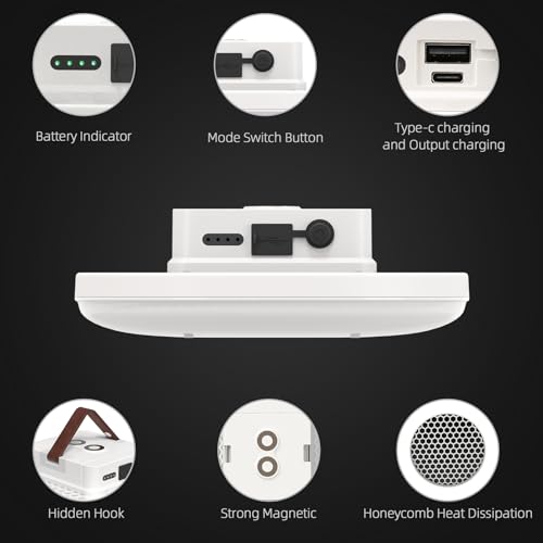 Amkulop 60W Rechargeable Camping Lantern - Ultra Bright LED Tent Light with Remote & Waterproof