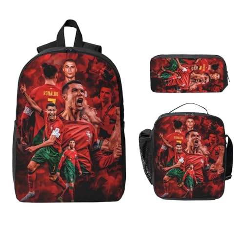 Football Backpack with Lunch Box & Pencil Case - 17 Inch