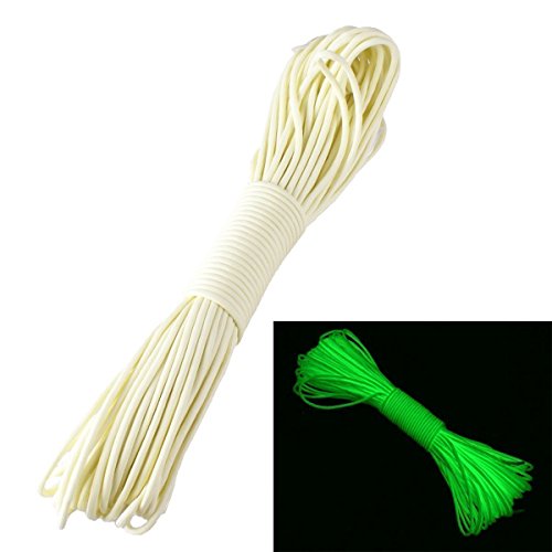 Sacoora 9 Strand 550 Luminous Glow-in-The-Dark Paracord 100FT Yellow for Camping