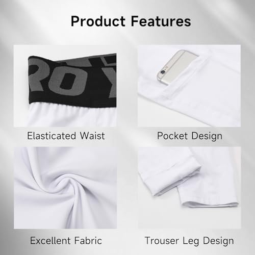 Men's Compression Pants with Pocket - Cool Dry Running Leggings
