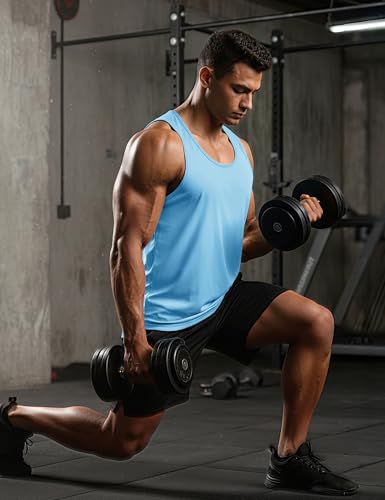 Water Blue TACVASEN Men's UPF 50+ Quick Dry Workout Tank Top XX-Large