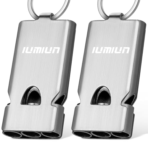 Stainless Steel 3-Tube Emergency Survival Whistle 130dB Waterproof Keychain Pack