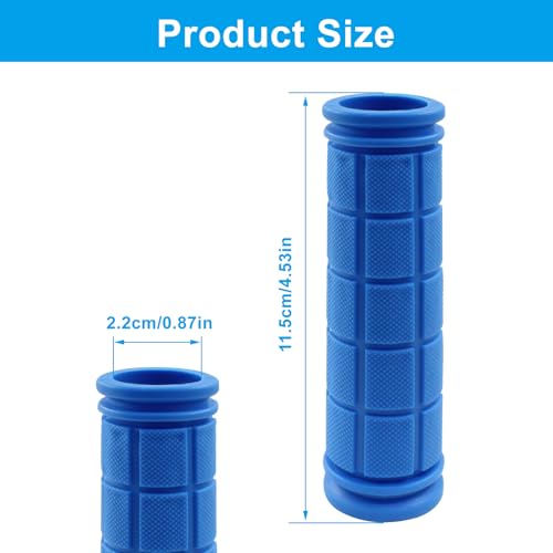 Non-Slip Blue Rubber Bike Handlebar Grips - 4Pcs Set