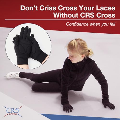 Padded Ice Skating Gloves for Girls - Black, Youth Medium/Large