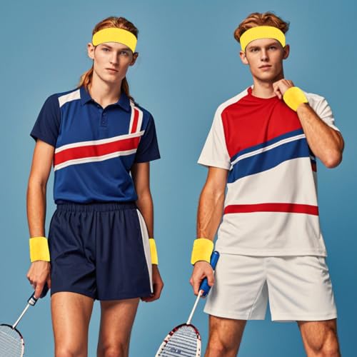 Sweatband Set - 1 Headband & 2 Wristbands - Yellow