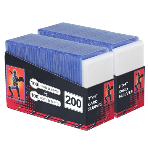400 Card Sleeves Bulk Pack - 200 Hard & 200 Soft Protectors