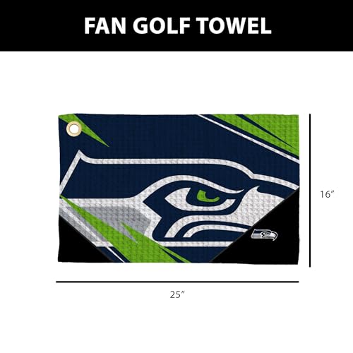 Seattle Seahawks NFL Microfiber Waffle Golf Towel with Grommet
