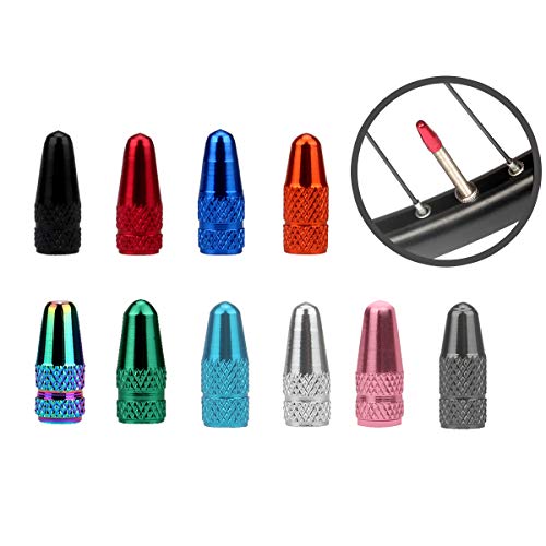 20pcs Multi-Color Presta Bicycle Valve Caps - Aluminum Dust Covers