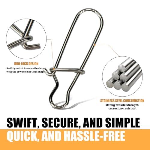 Duo-Lock Fishing Snaps - Stainless Steel Clips for Quick Change