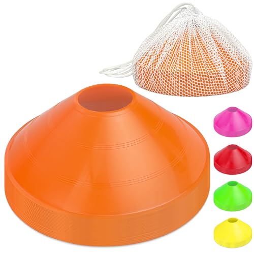 Agility Training Cones - 20 Pack in Orange with Tote Bag